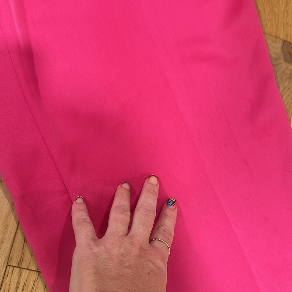 Banana Republic Fuchsia Satin Wide Leg Pants |High Waist |Statement Chic |Size M - Picture 5 of 9